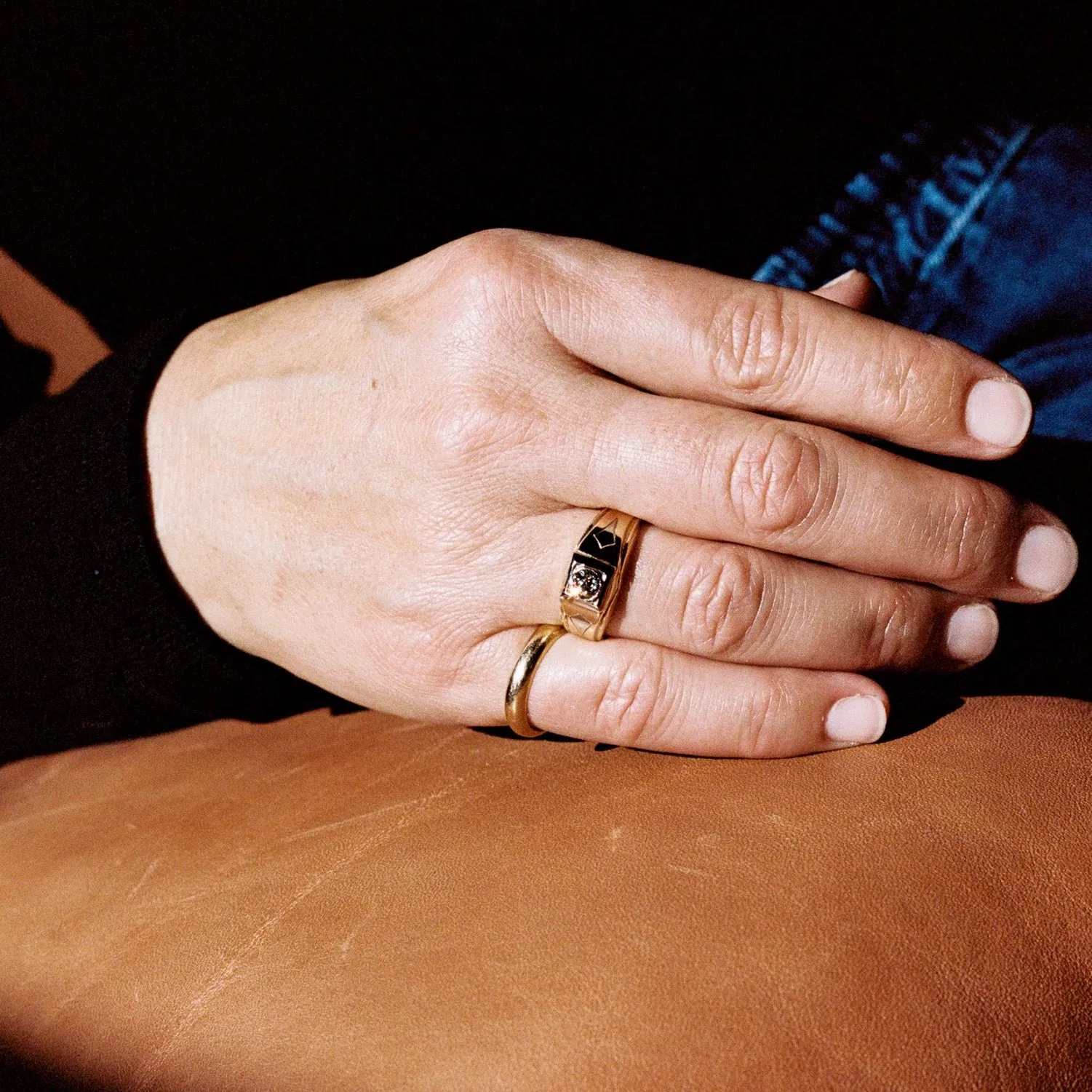 10k Yellow Gold Art Deco Shield Ring