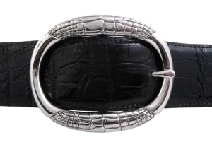 #1333 Alligator Pattern Oval Buckle, 1.5"