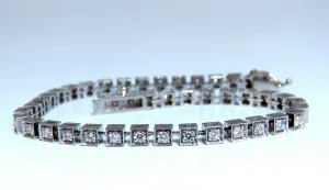 1.40ct Box Bead Set Prime Pave Natural Round Diamonds Bracelet 14kt