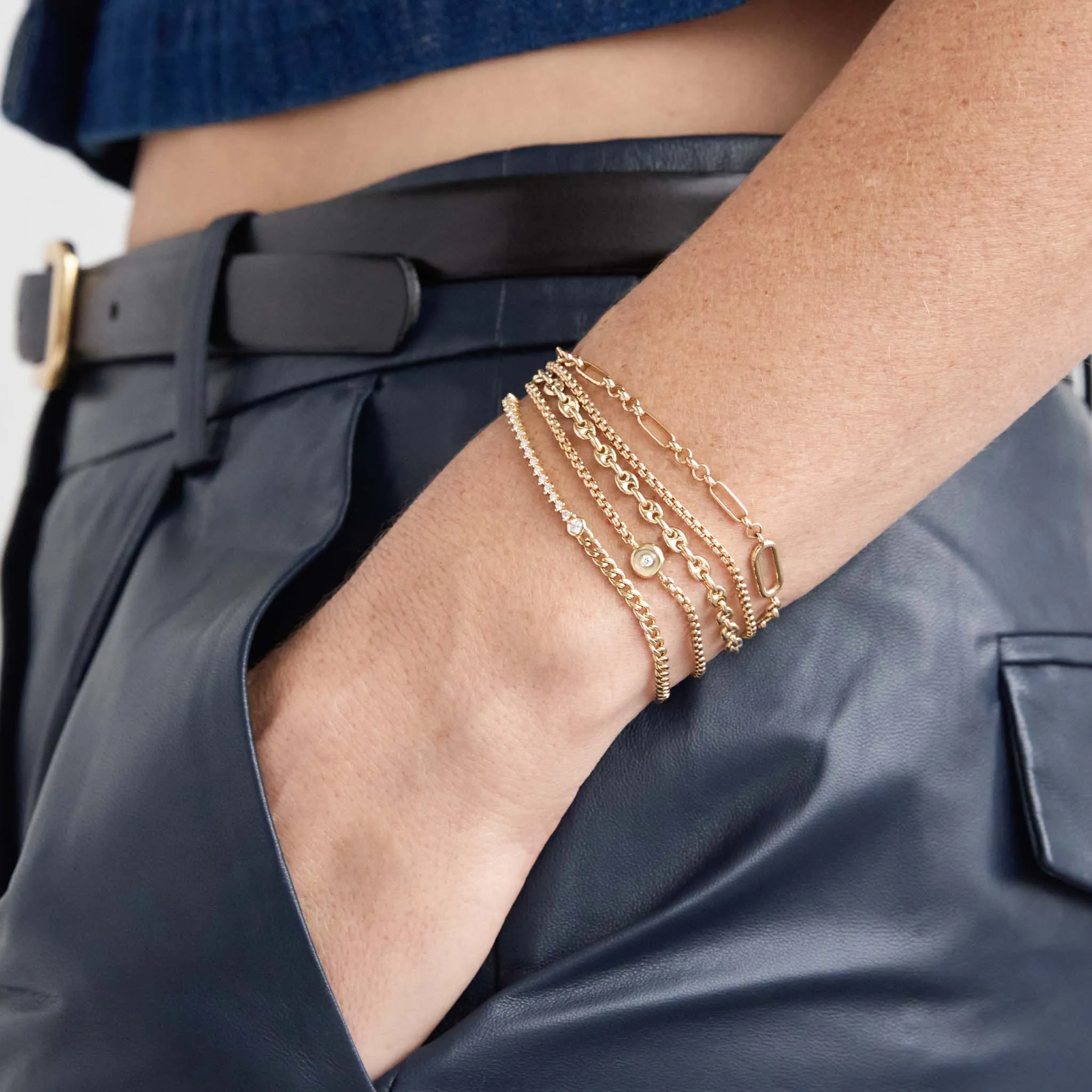 14k Gold Medium Box Chain Bracelet