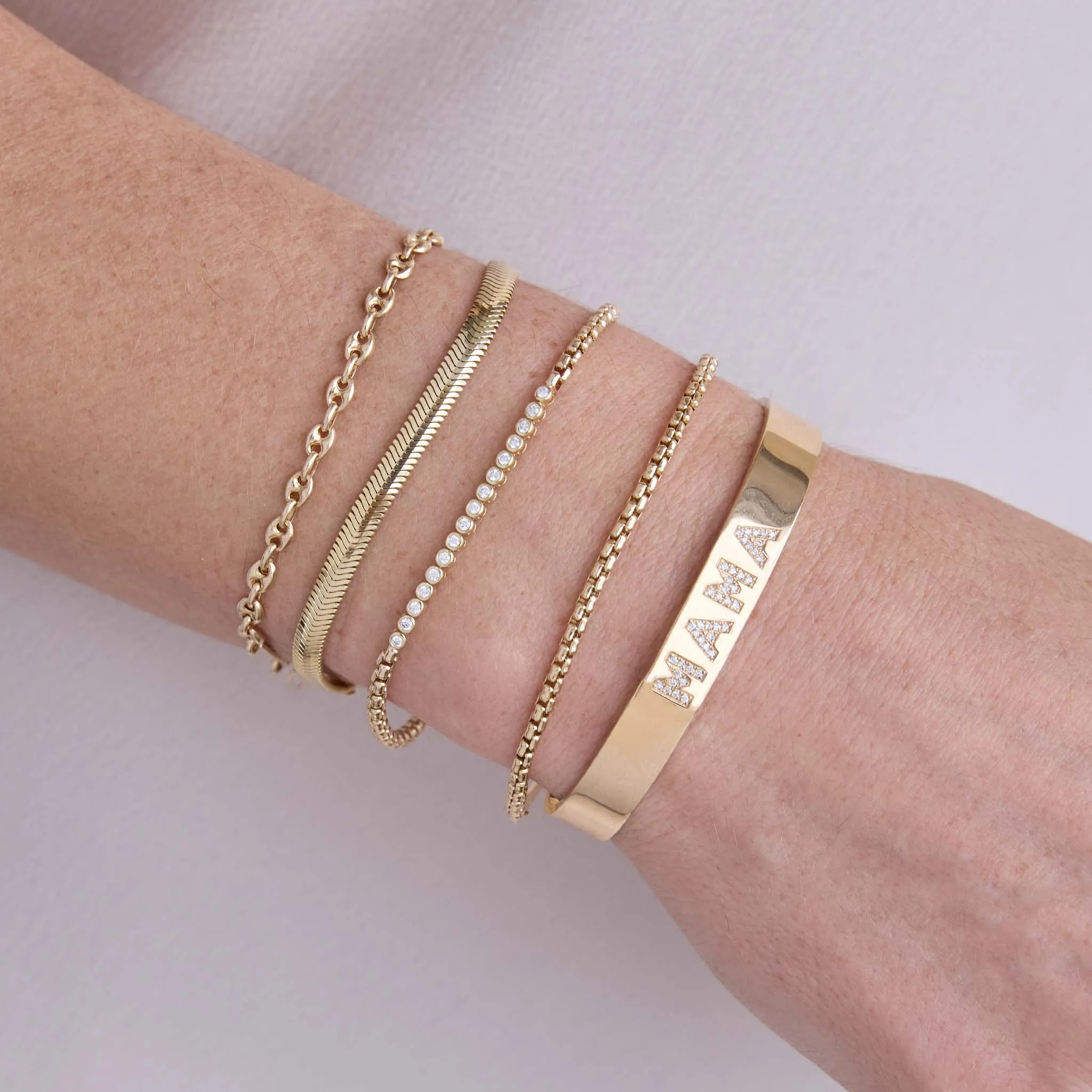 14k Gold Medium Box Chain Bracelet