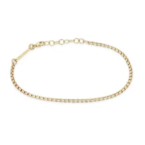 14k Gold Small Box Chain Bracelet