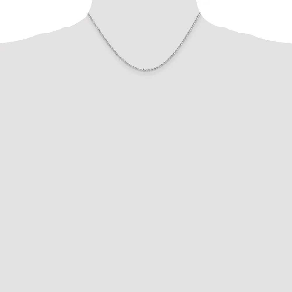 14k White Gold 2.0mm Regular Rope Chain