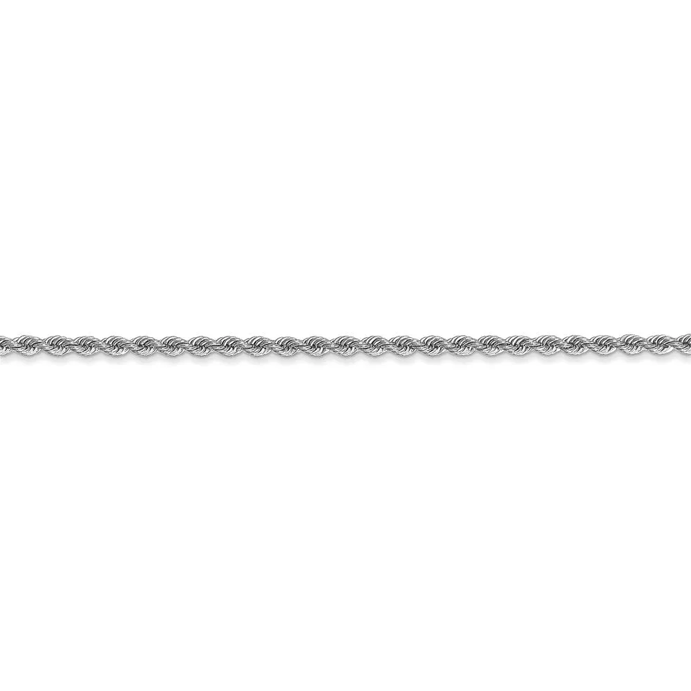 14k White Gold 2.0mm Regular Rope Chain