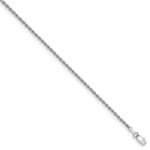 14k White Gold 2.0mm Regular Rope Chain
