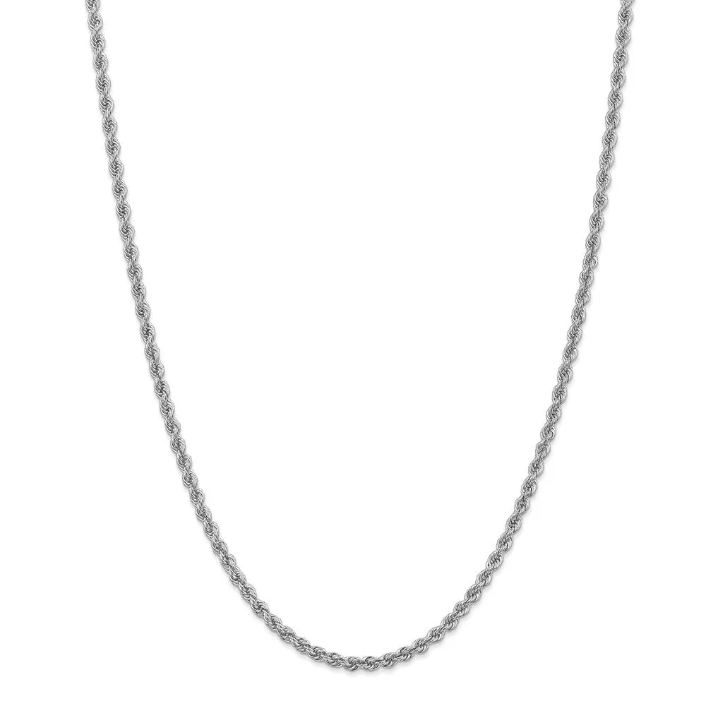 14k White Gold 3.0mm Regular Rope Chain