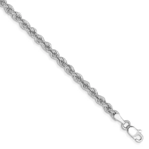 14k White Gold 3.0mm Regular Rope Chain