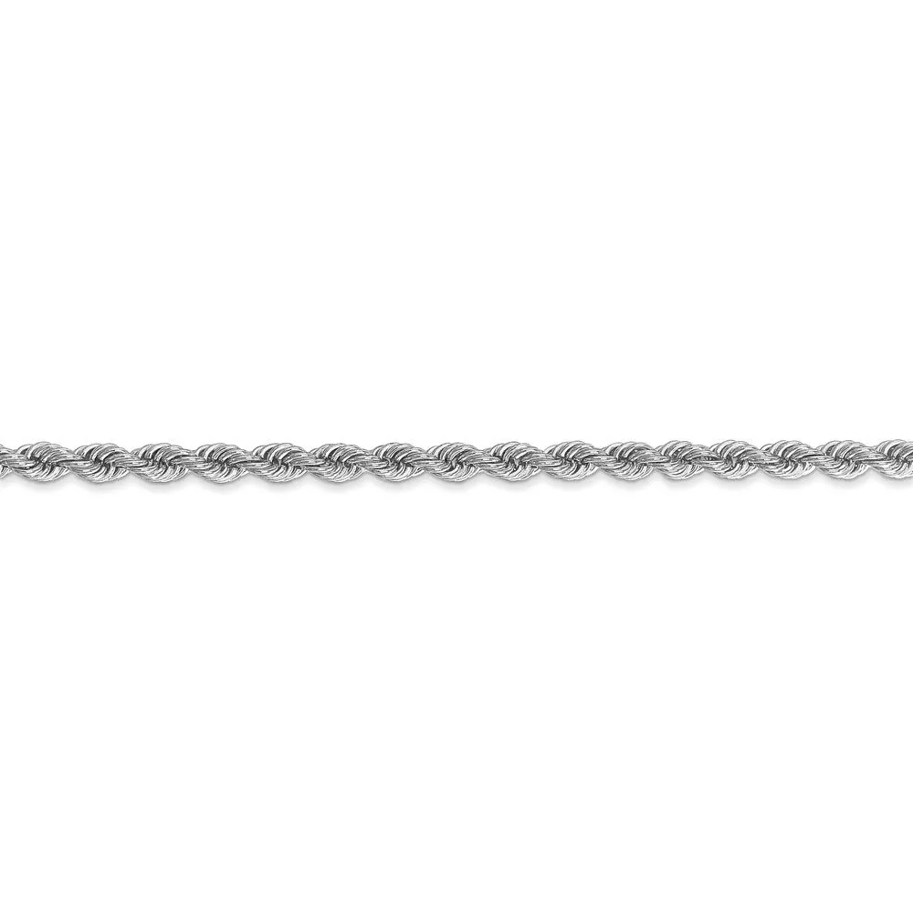 14k White Gold 3.0mm Regular Rope Chain
