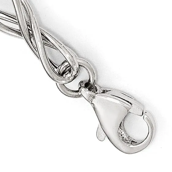 14k White Gold Polished Fancy Link Bracelet
