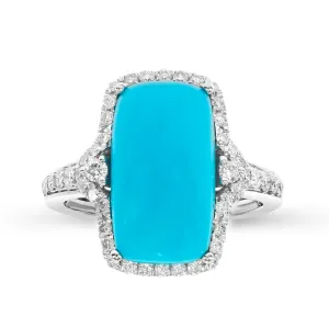 14K White Gold Turquoise Ring