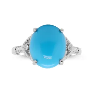 14K White Gold Turquoise Ring