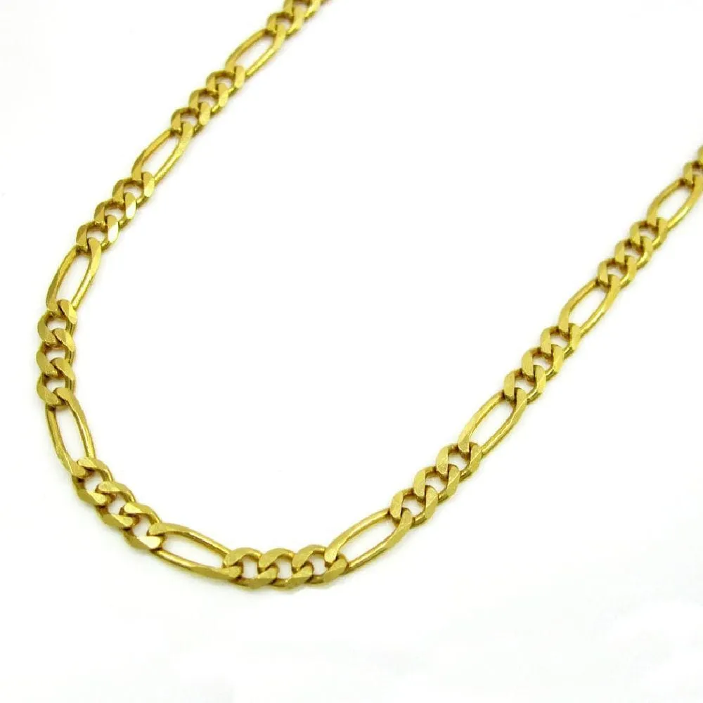 14K Yellow Gold 2.5MM Classic Figaro Chain & Bracelet
