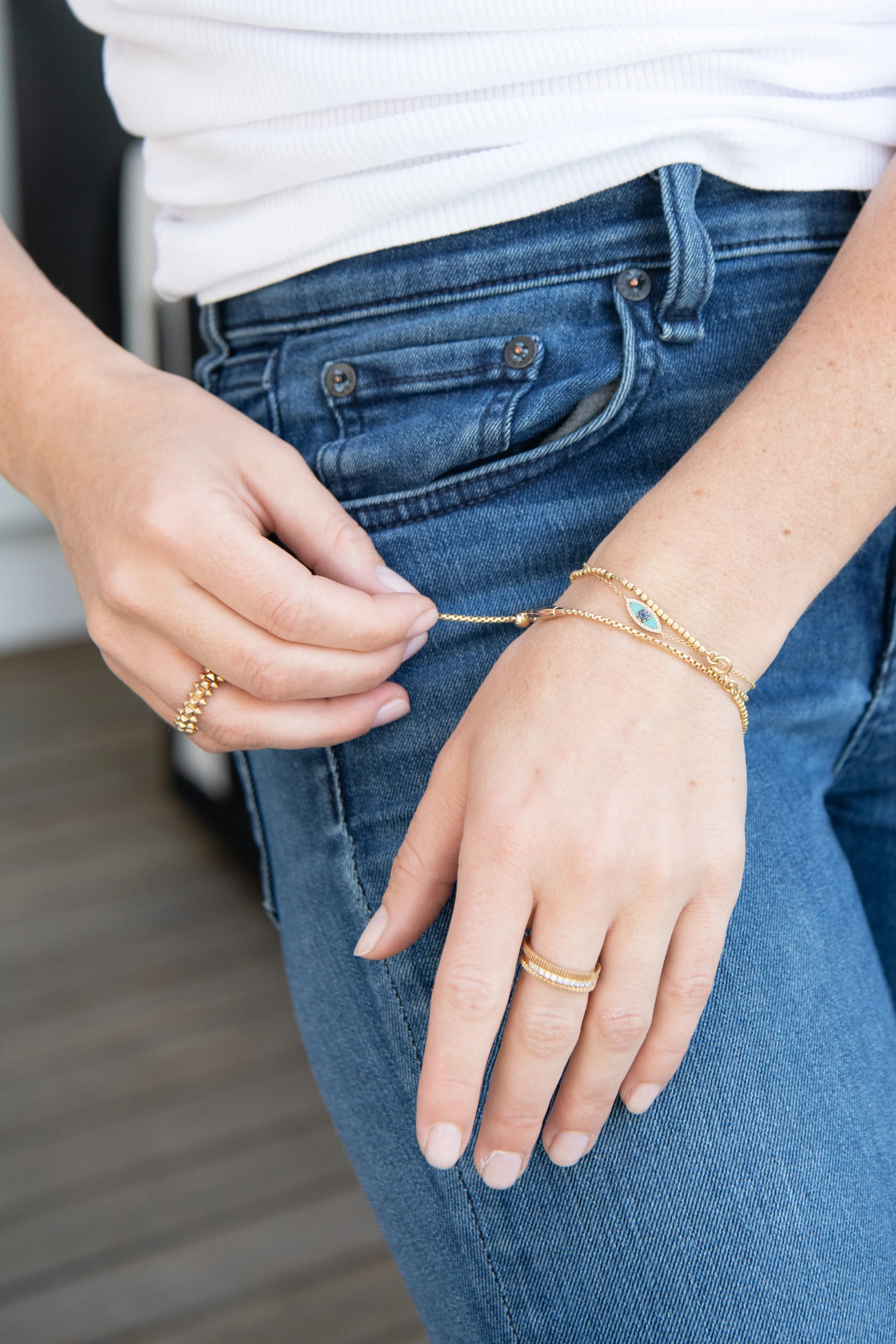 14K Yellow Gold Carmine Bolo Bracelet