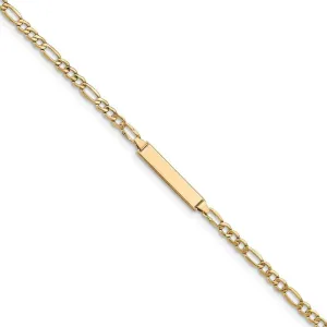 14K Yellow Gold Childrens Figaro ID Bracelet