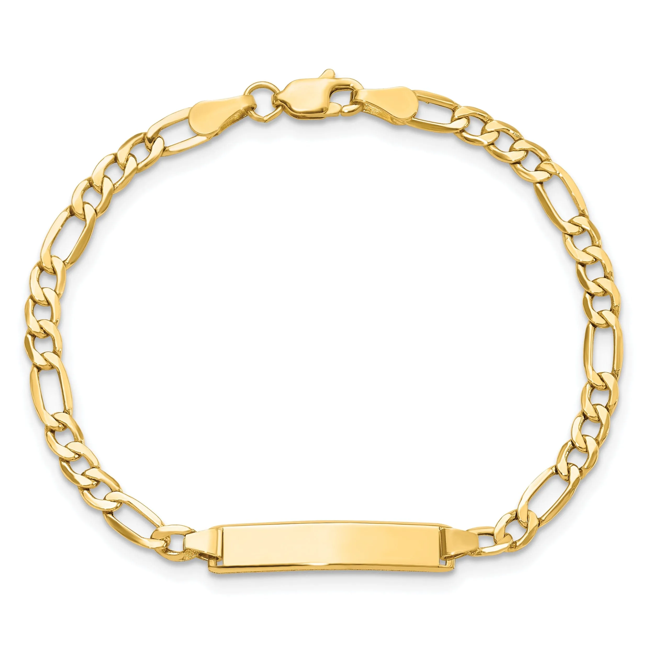 14K Yellow Gold Childrens Figaro ID Bracelet