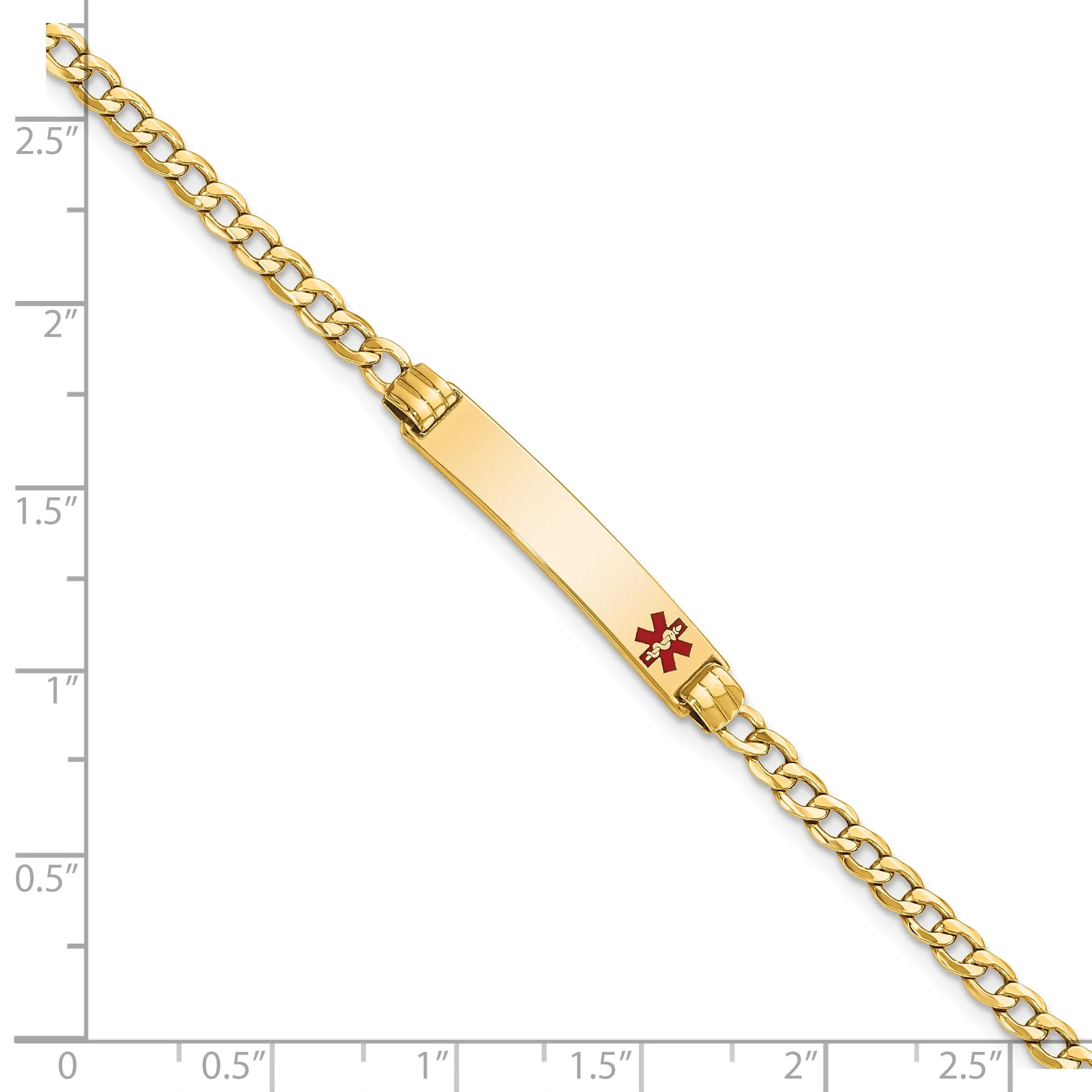 14K Yellow Gold Cuban Link Medical ID Bracelet