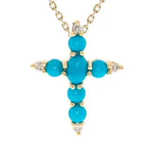 14K Yellow Gold Turquoise Pendant