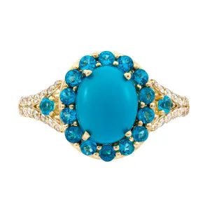 14K Yellow Gold Turquoise Ring