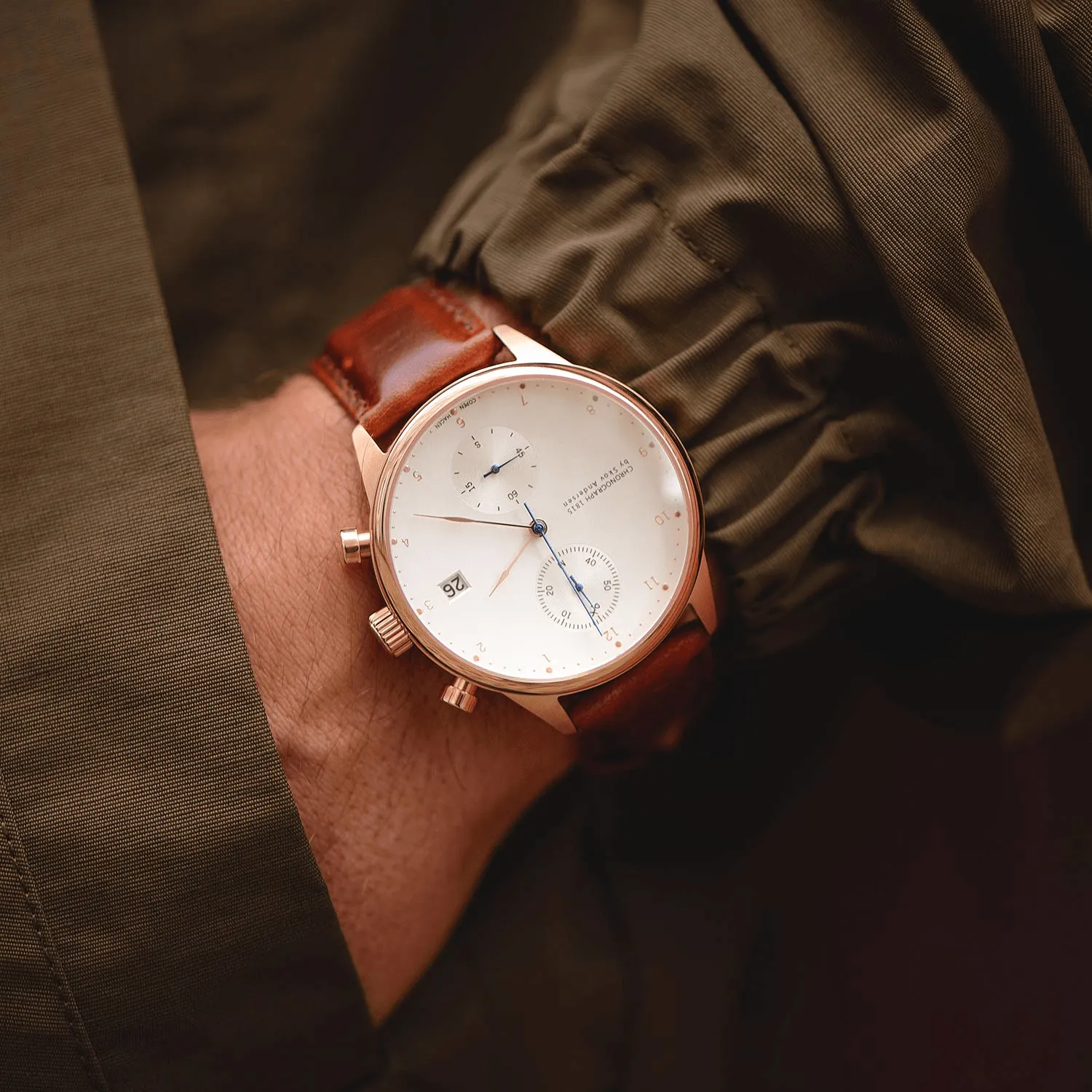 1815 Chronograph, Rose Gold / White
