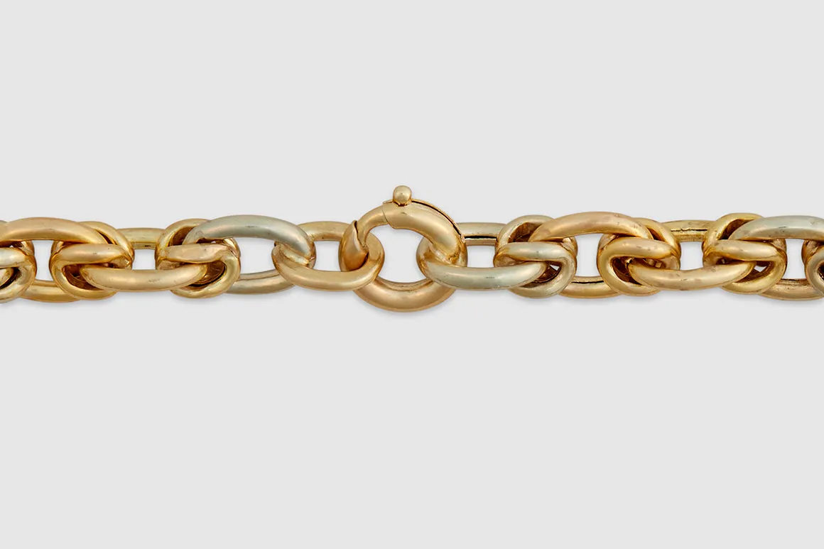 18k Byzantine Link Two Tone Bracelet