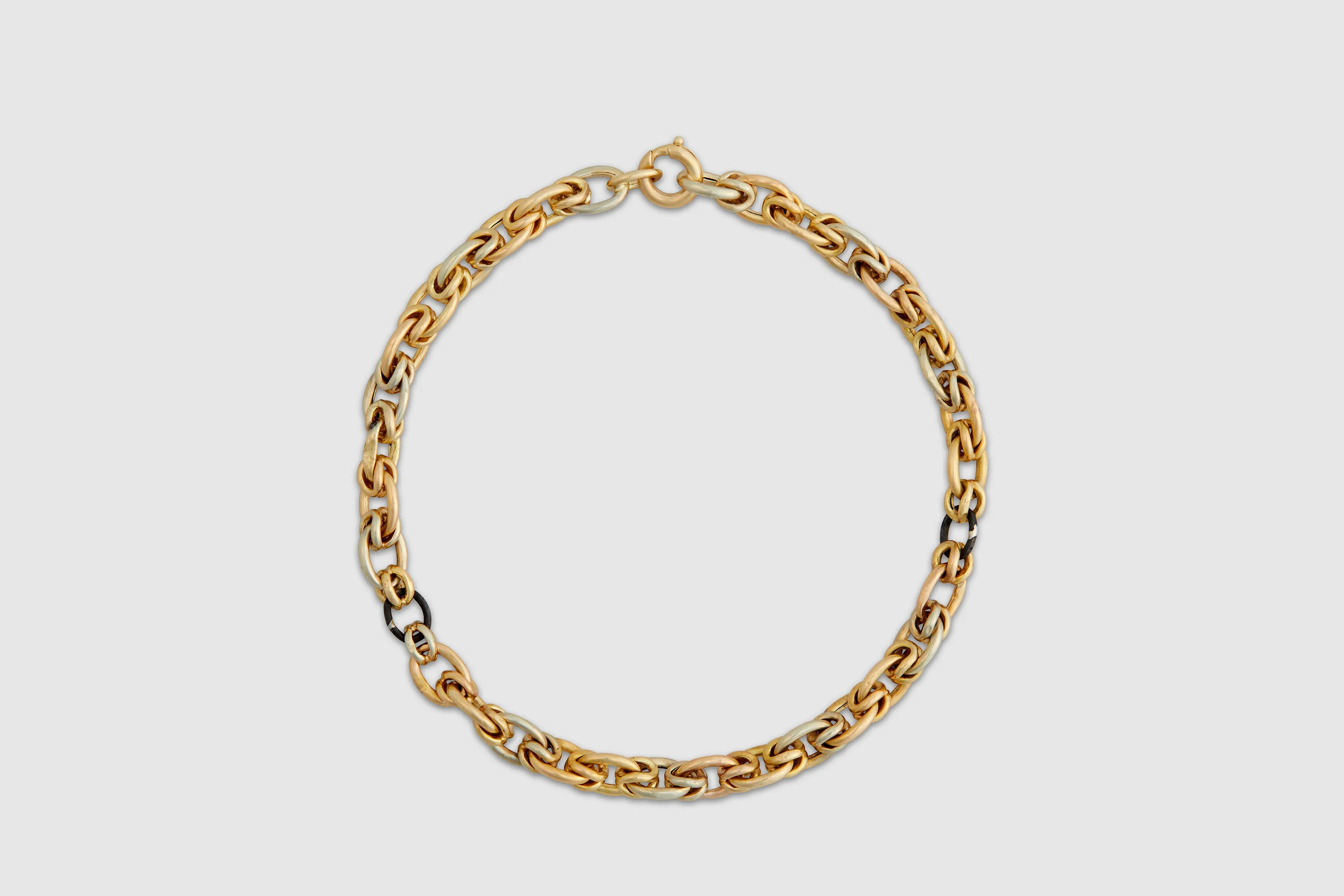 18k Byzantine Link Two Tone Bracelet