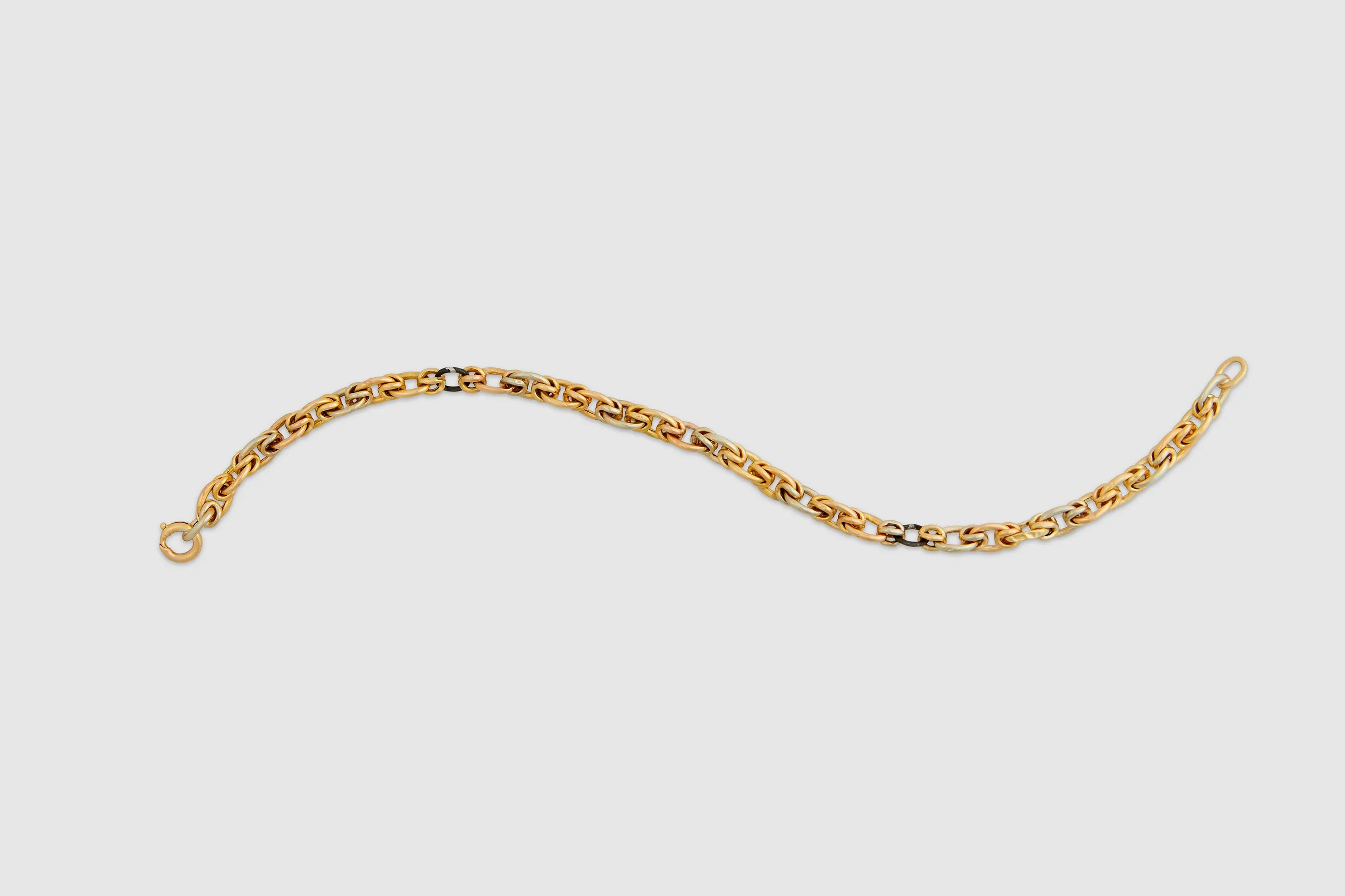 18k Byzantine Link Two Tone Bracelet