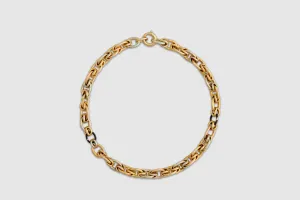 18k Byzantine Link Two Tone Bracelet