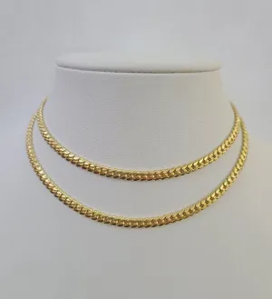 18k Solid Miami Cuban Necklace Chain Yellow Gold 4mm 18" 20" 22" 24" Inch Real