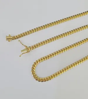 18k Solid Miami Cuban Necklace Chain Yellow Gold 4mm 22" Inch Genuine Real