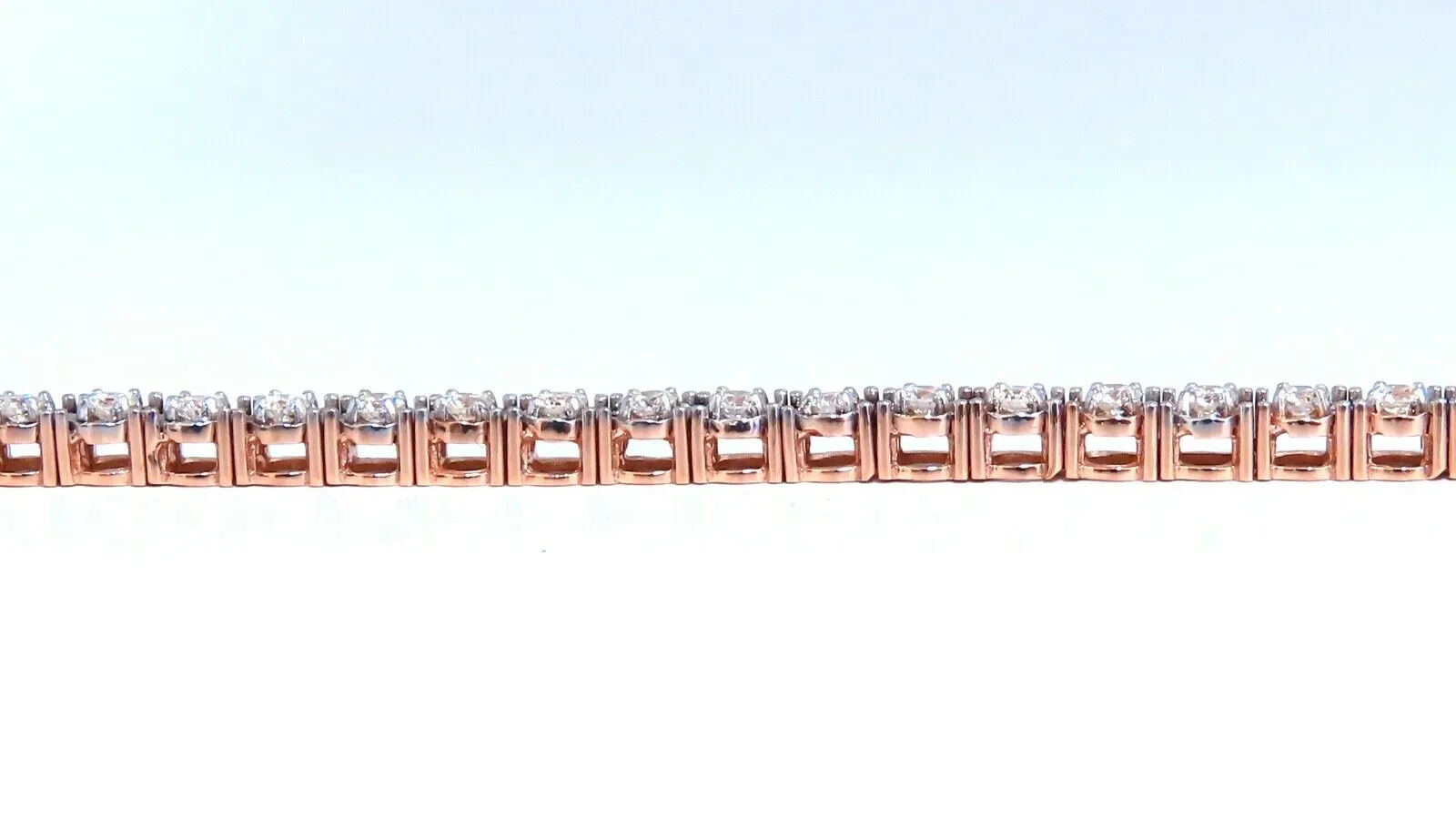 2.02ct. natural round diamonds tennis bracelet classic 14 karat rose gold
