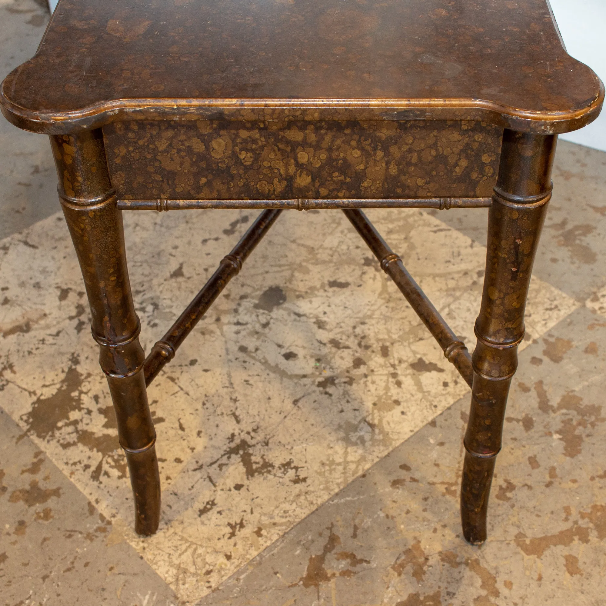20th Century Boho Chic Bamboo Desk with Tortoise Finish