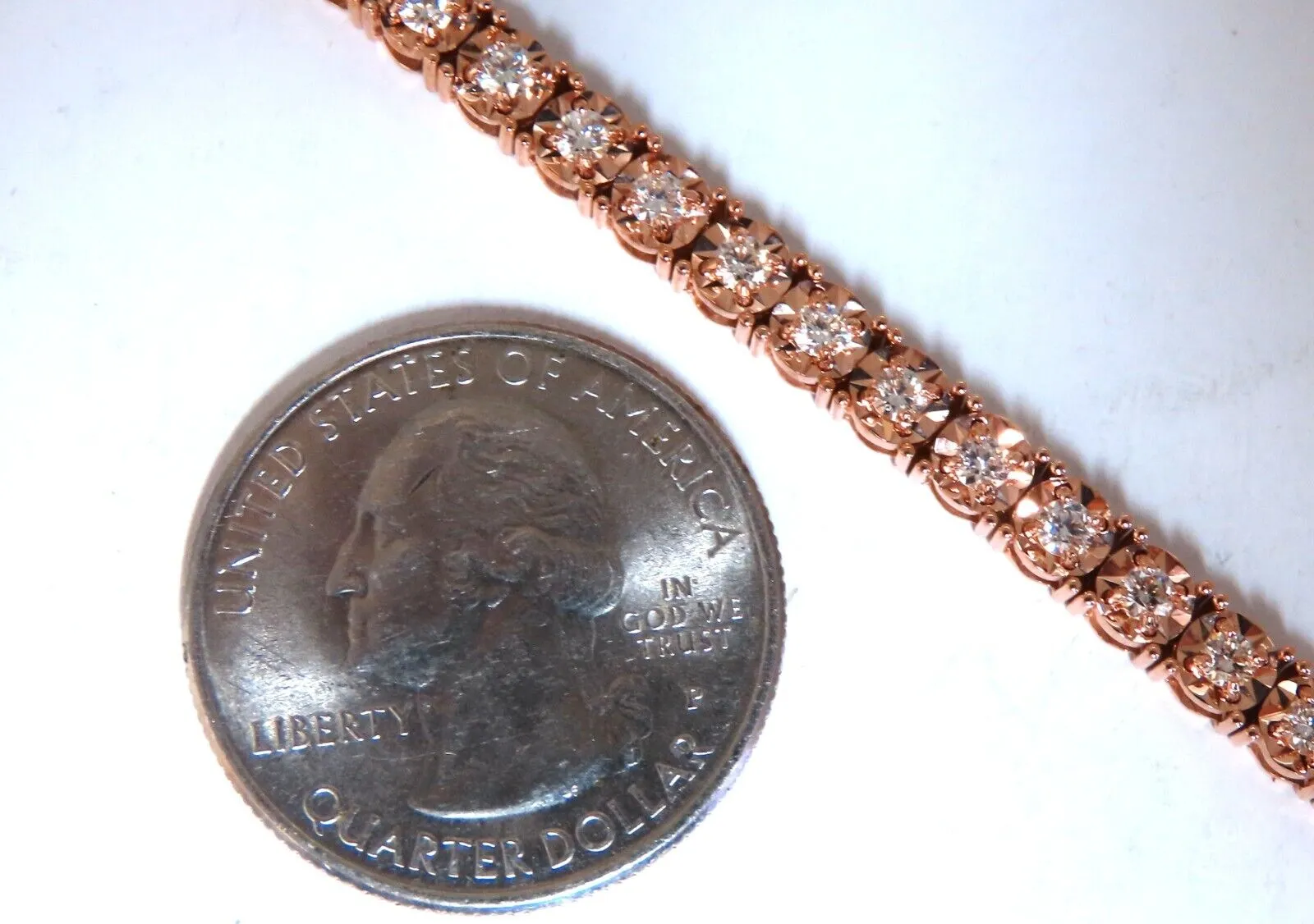 2ct. natural round diamonds tennis bracelet classic 14 karat rose gold