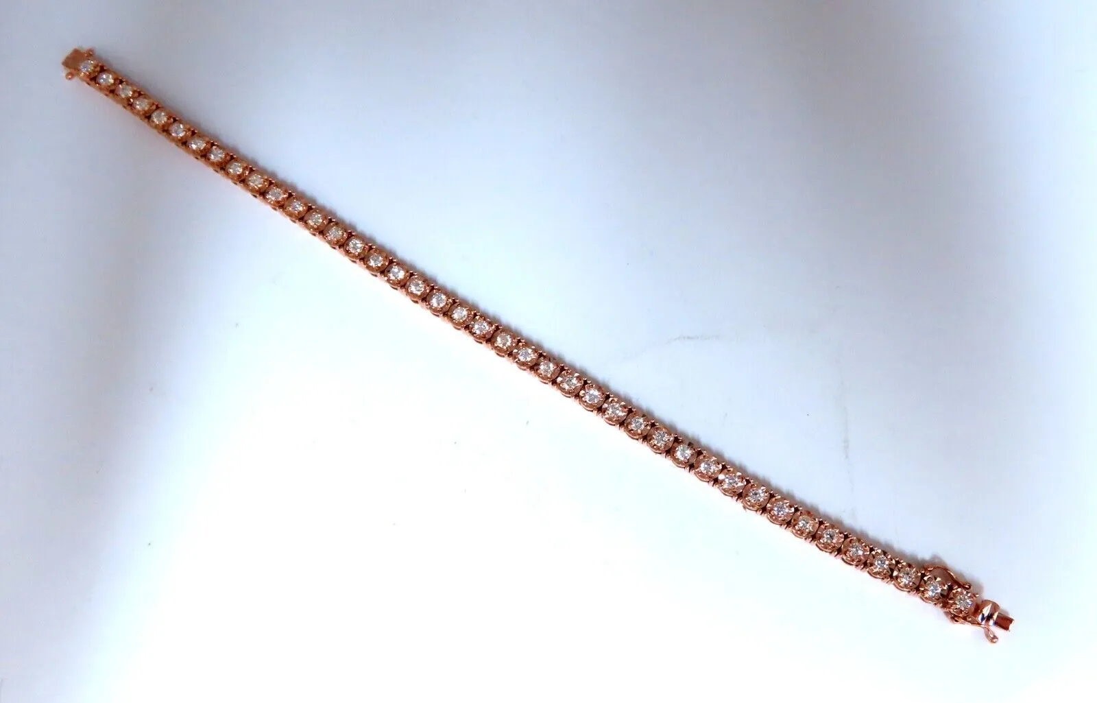 2ct. natural round diamonds tennis bracelet classic 14 karat rose gold