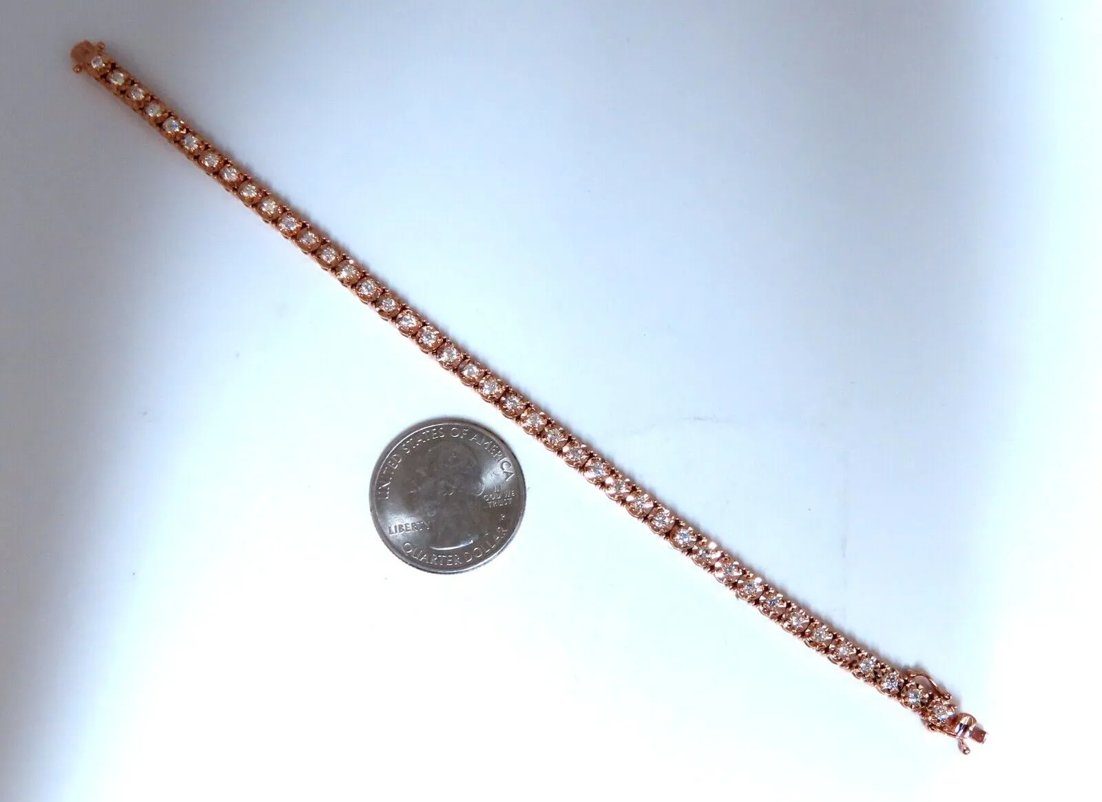 2ct. natural round diamonds tennis bracelet classic 14 karat rose gold