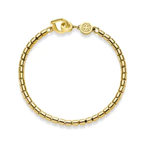 400010 18KTYG Classic Round Link Bracelet, 17cm