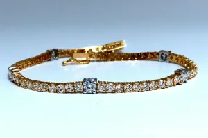 4.51ct Natural Diamonds Tennis Bracelet 14kt Gold Classic Station Alternate