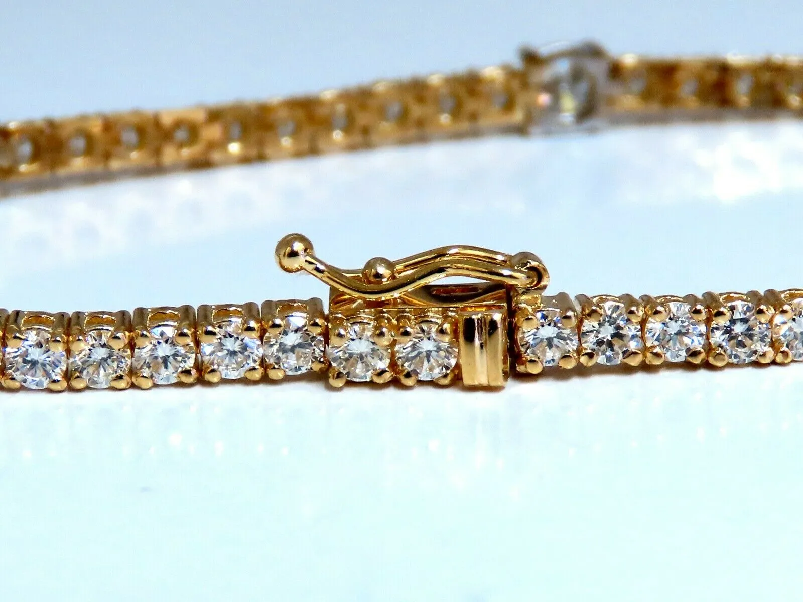 4.51ct Natural Diamonds Tennis Bracelet 14kt Gold Classic Station Alternate
