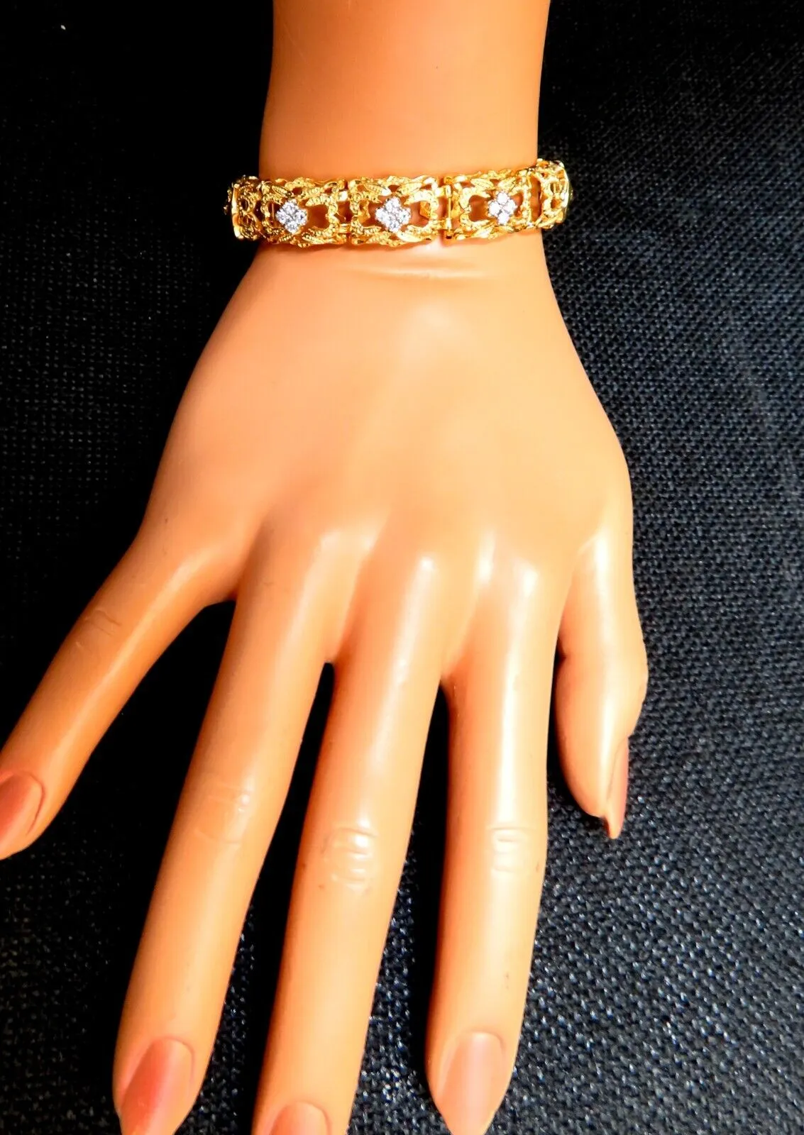 .45ct Natural Diamonds Bracelet 14kt Edwardian Deco Frame