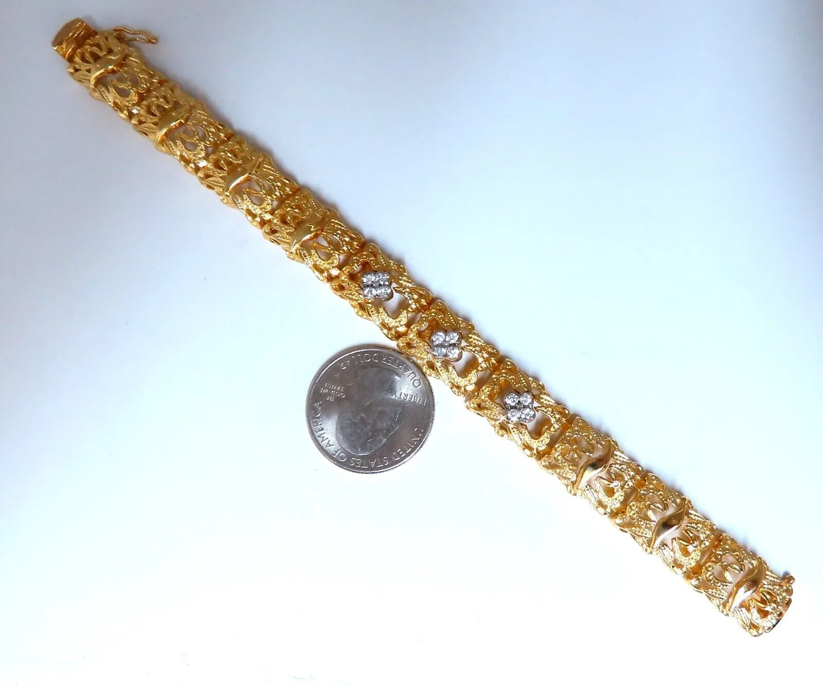 .45ct Natural Diamonds Bracelet 14kt Edwardian Deco Frame