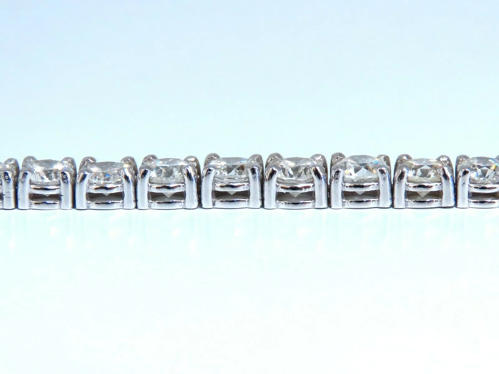 6.43ct Natural Diamonds Tennis Bracelet 14kt Gold Classic Graduated Caliber