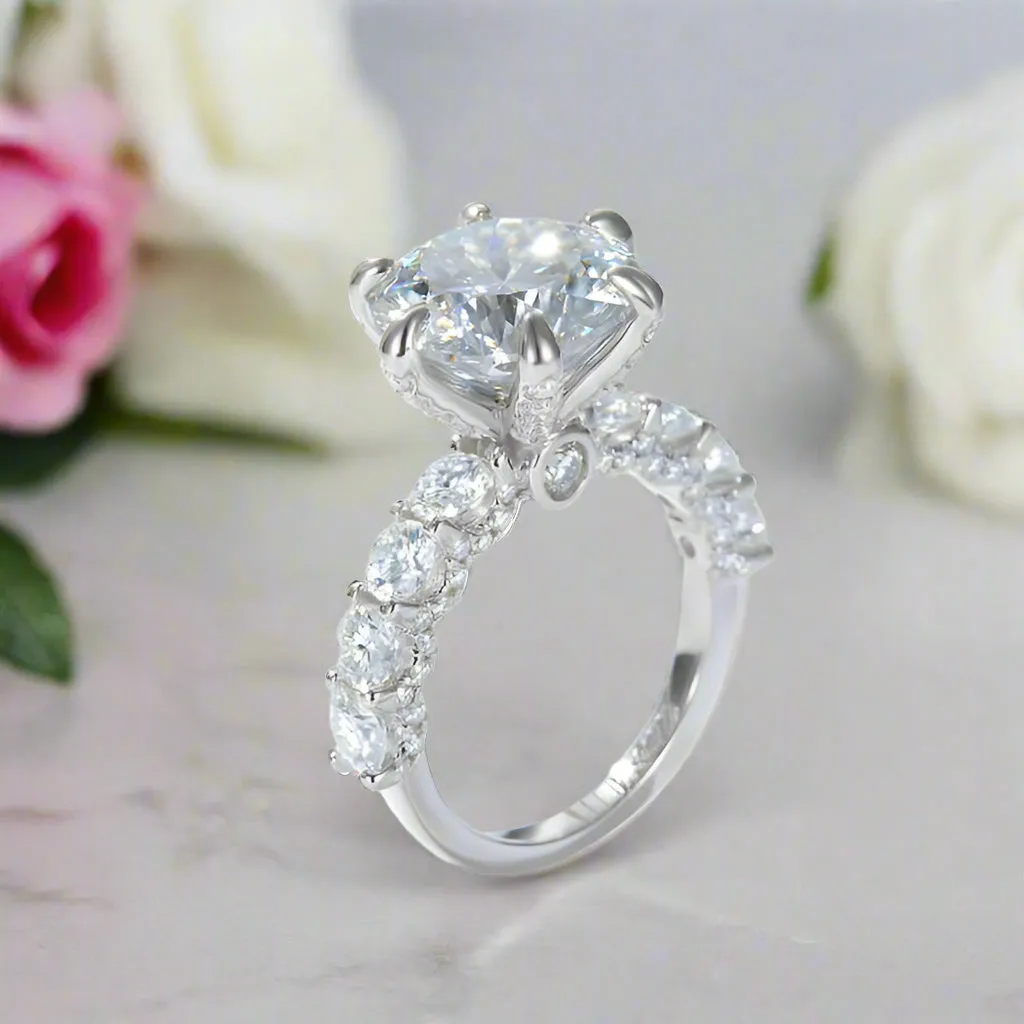 7.3 Ctw Round Diamond Engagement Ring