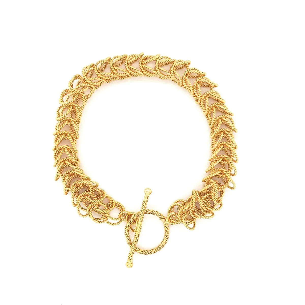 7.5" Handcrafted 24K Gold Vermeil 7mm Bellezza Bracelet with Toggle Clasp