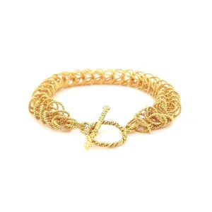 7.5" Handcrafted 24K Gold Vermeil 7mm Bellezza Bracelet with Toggle Clasp