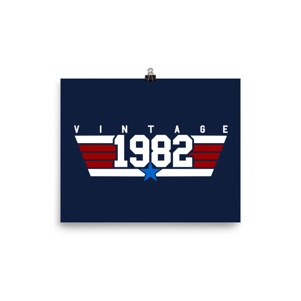 82 - Vintage 1982 Aviator Wall Art Poster