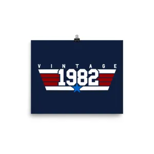 82 - Vintage 1982 Aviator Wall Art Poster