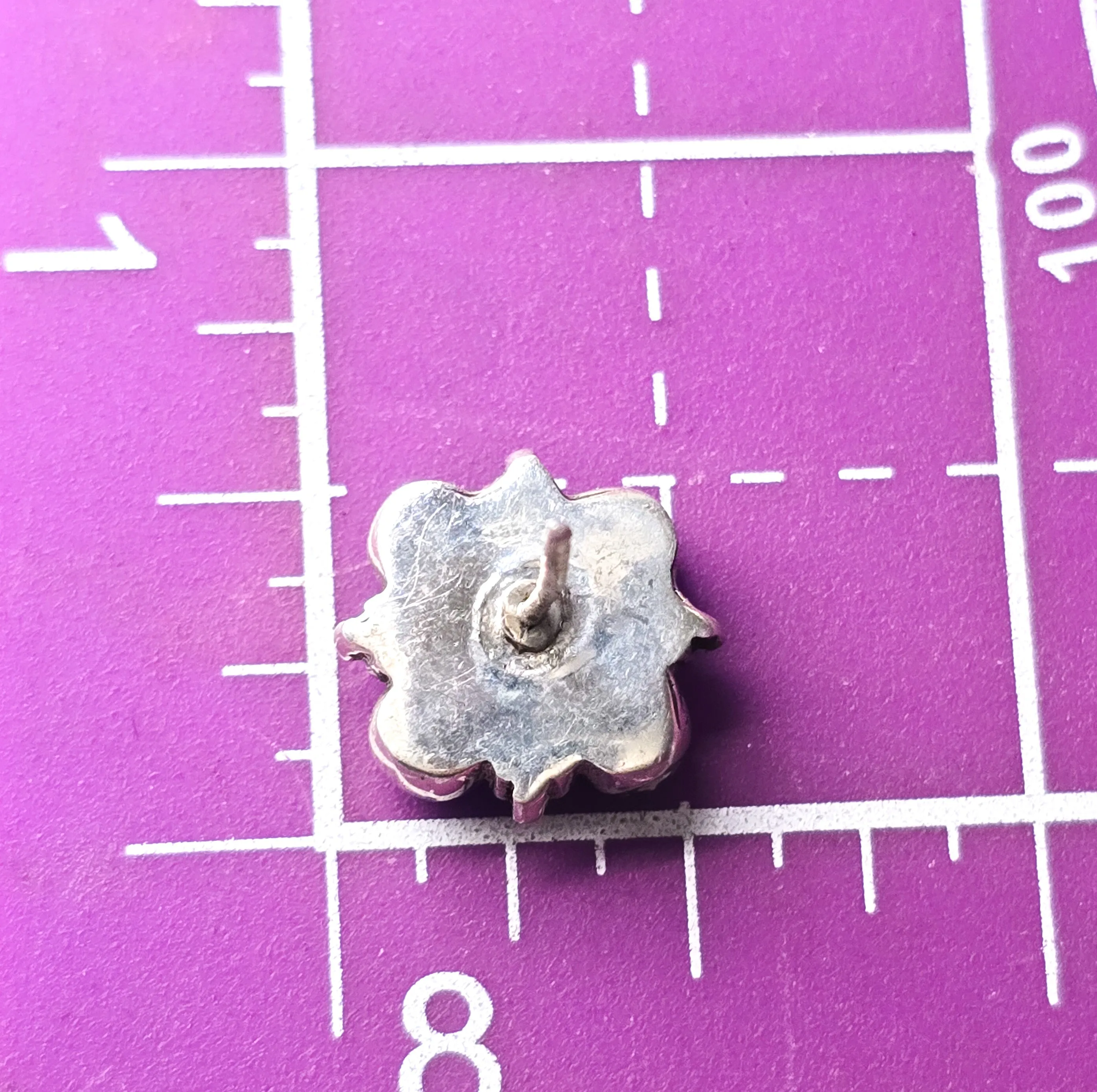 Abalone Paua shell thick flower sterling silver vintage stud earrings