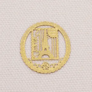 About 29*25mm metal Vintage bookmark clips Paper clips Planner Jewel clip Gold plated Tower 5pcs