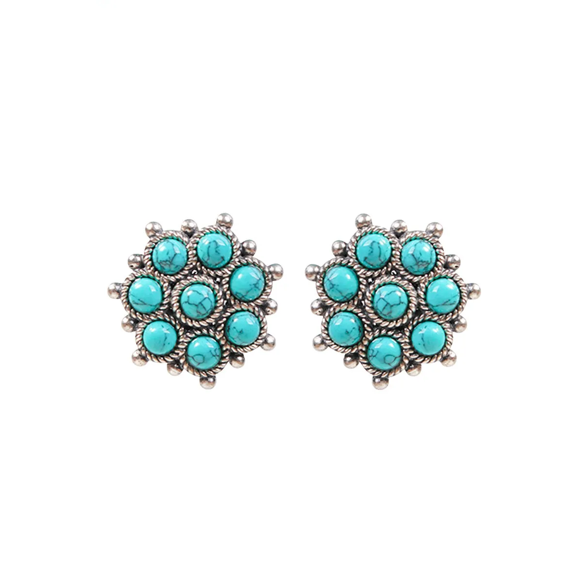 Adaa Turquoise Silver Earrings by MOHA