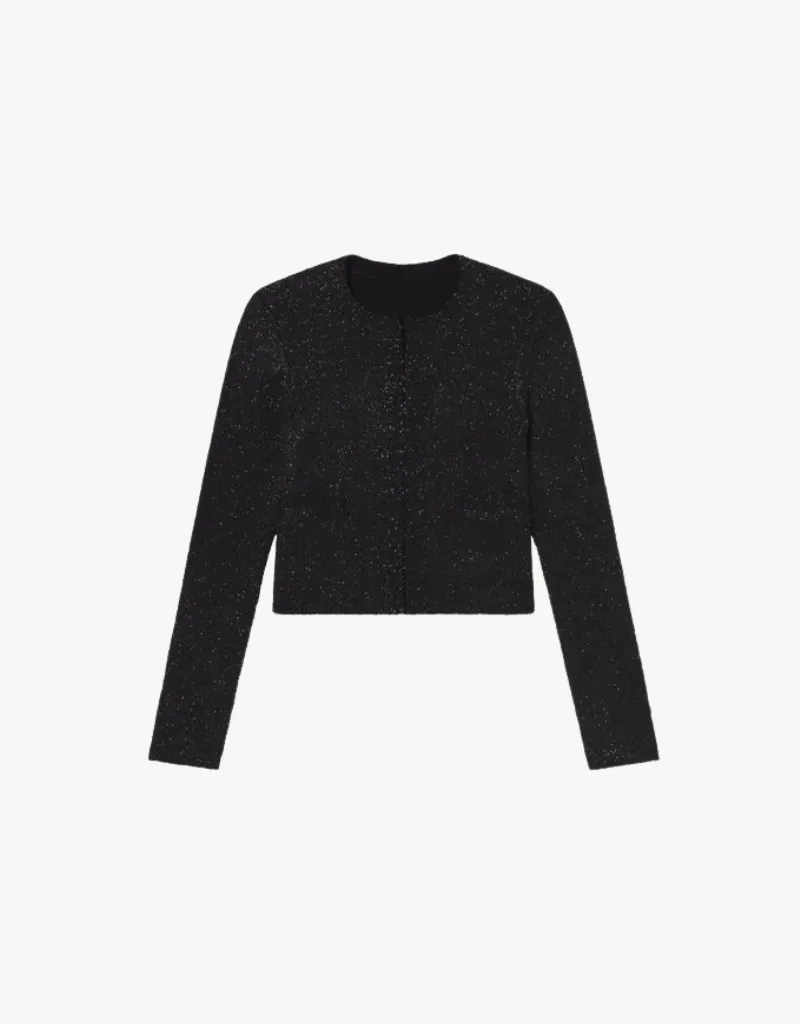 A.L.C. Meg Sequin Embellished Cardigan in Black