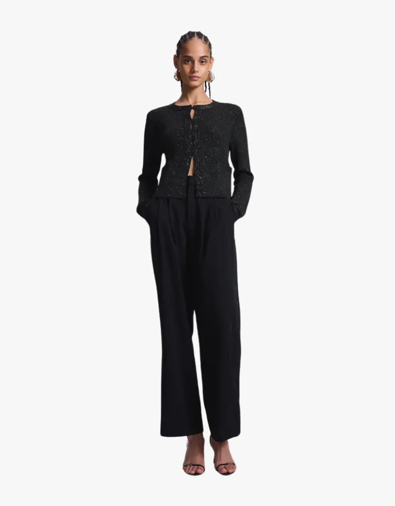 A.L.C. Meg Sequin Embellished Cardigan in Black